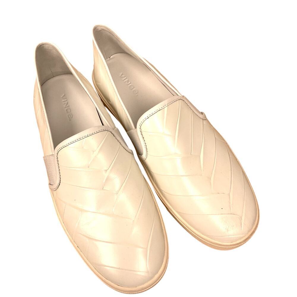 Vince Womens Blair Sneaker Optic White Woven Leather Size EU 39.5/US 8.5‎ - Picture 3 of 6